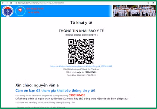 Truy cập địa chỉ https://tokhaiyte.vn để thực hiện khai báo thông tin . Ảnh : tieudungplus.vn 