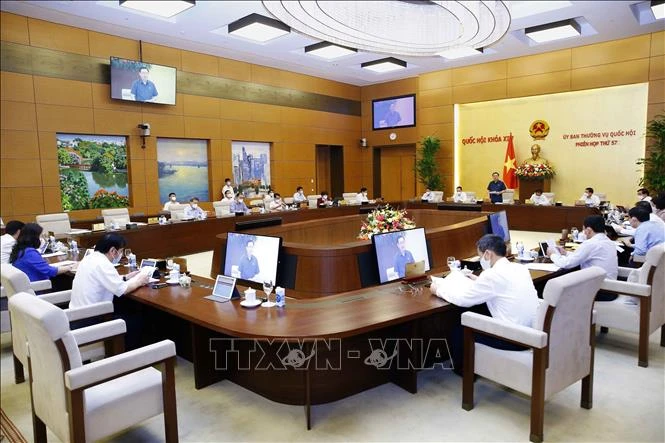 Quang cảnh Phiên họp thứ 57 của Ủy ban Thường vụ Quốc hội. Ảnh: Doãn Tấn - TTXVN