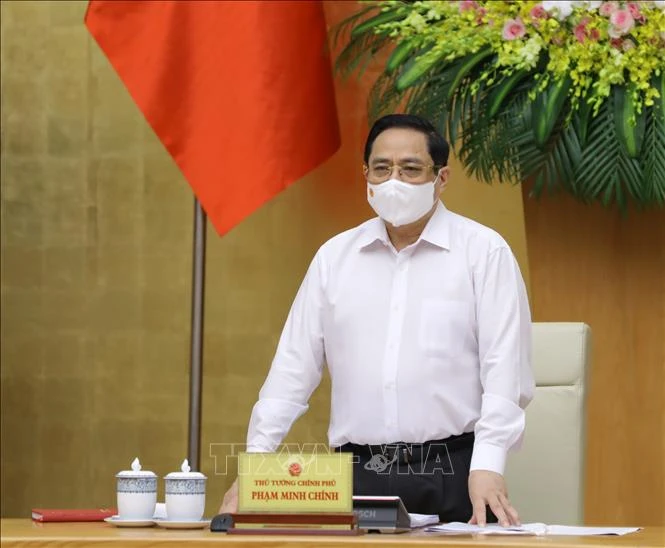 Thủ tướng Phạm Minh Chính chủ trì phiên họp Chính phủ. Ảnh: Văn Điệp - TTXVN 
