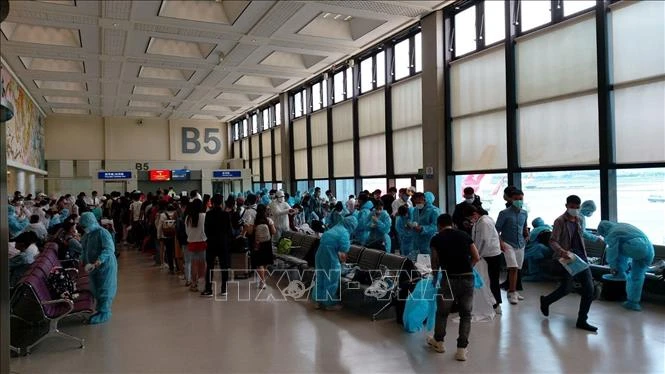 Đưa công dân Việt Nam từ Đài Loan (Trung Quốc) về nước. Ảnh : TTXVN
