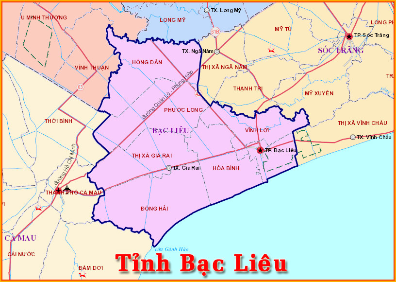 Theo quy hoạch, đến năm 2020 tổng diện tích đất tự nhiên của tỉnh Bạc Liêu là 246.872 ha, Ảnh : cafeland.vn