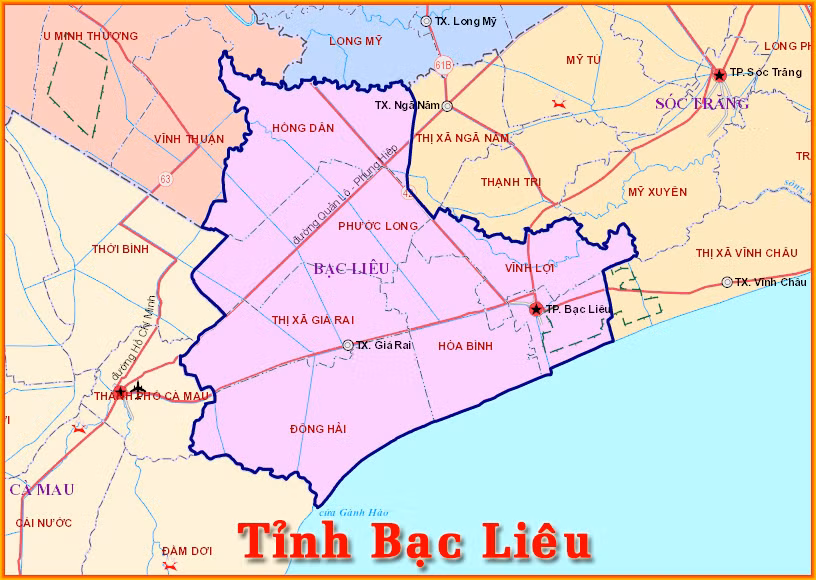 Theo quy hoạch, đến năm 2020 tổng diện tích đất tự nhiên của tỉnh Bạc Liêu là 246.872 ha, Ảnh : cafeland.vn