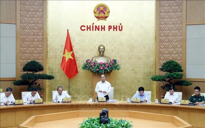 Chiều 2/7/2020, tại Trụ sở Chính phủ, Thủ tướng Nguyễn Xuân Phúc chủ trì Phiên họp Chính phủ thường kỳ tháng 6 năm 2020. Ảnh: Thống Nhất - TTXVN