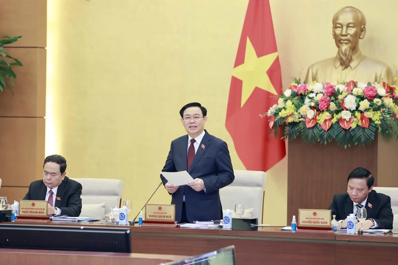 Chủ tịch Quốc hội Vương Đình Huệ phát biểu khai mạc. Ảnh: Doãn Tấn - TTXVN 