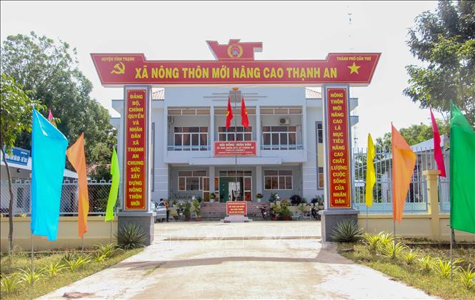 Trụ sở HĐND, UBND xã nông thôn mới nâng cao Thạnh An. Ảnh: Thanh Liêm – TTXVN