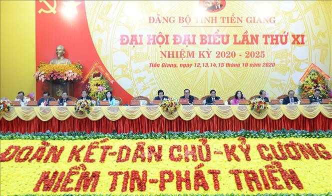 Đoàn Chủ tịch tại Đại hội. Ảnh: Hữu Chí - TTXVN