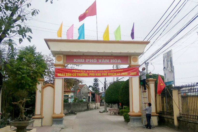 Các khu phố trên địa bàn phường Yên Giang (thị xã Quảng Yên, tỉnh Quảng Ninh) sẵn sàng cho ngày bầu cử trưởng, phó khu phố. Ảnh: baoquangninh.com.vn 