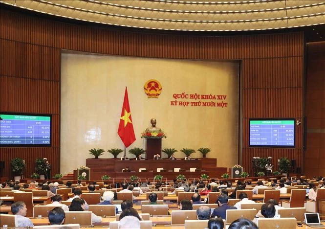 Quốc hội thông qua Nghị quyết miễn nhiệm Tổng thư ký Quốc hội. Ảnh: Phương Hoa - TTXVN