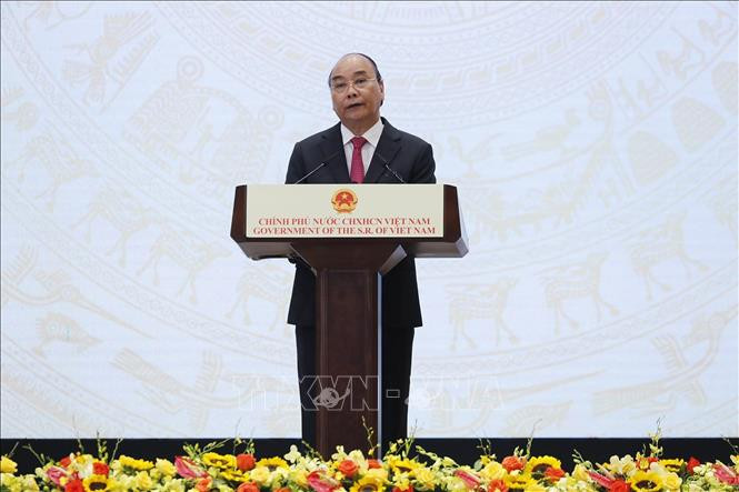 Thủ tướng Nguyễn Xuân Phúc phát biểu chào mừng nhân kỷ niệm 75 năm Quốc khánh nước CHXHCN Việt Nam (2/9/1945-2/9/2020). Ảnh: Lâm Khánh - TTXVN