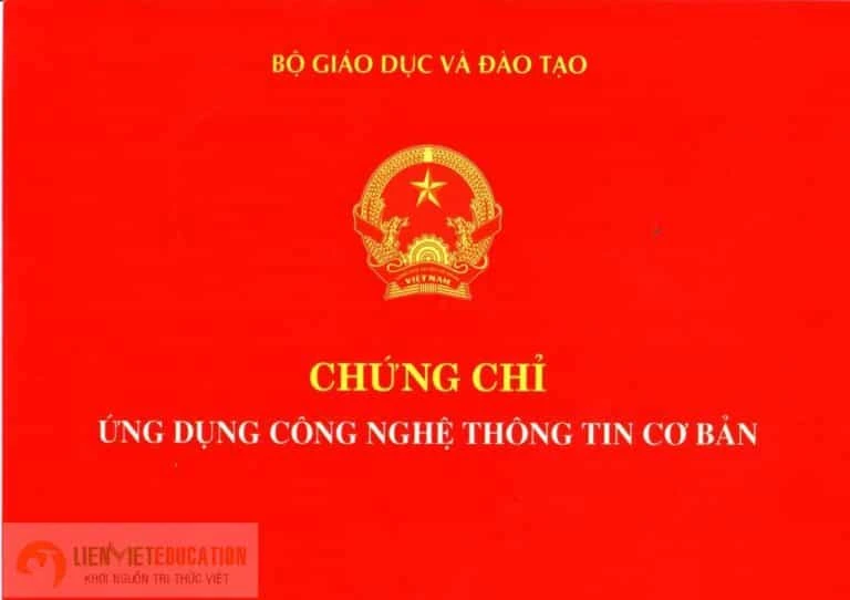 Mẫu chứng chỉ tin học. Ảnh : trangtuyensinh.vn