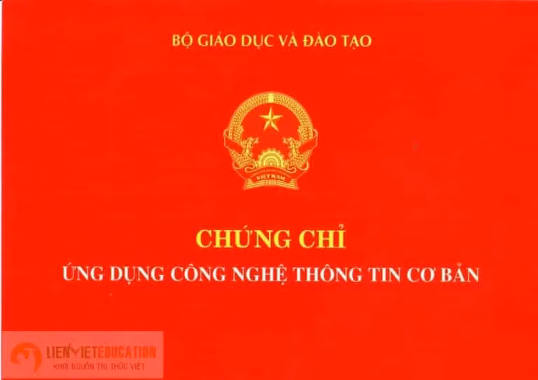 Mẫu chứng chỉ tin học. Ảnh : trangtuyensinh.vn