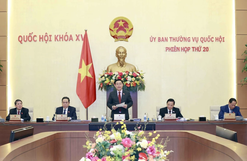 Chủ tịch Quốc hội Vương Đình Huệ phát biểu khai mạc. Ảnh: Doãn Tấn - TTXVN 