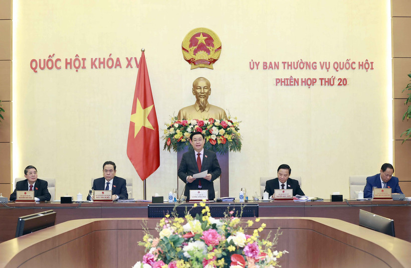 Chủ tịch Quốc hội Vương Đình Huệ phát biểu khai mạc. Ảnh: Doãn Tấn - TTXVN 