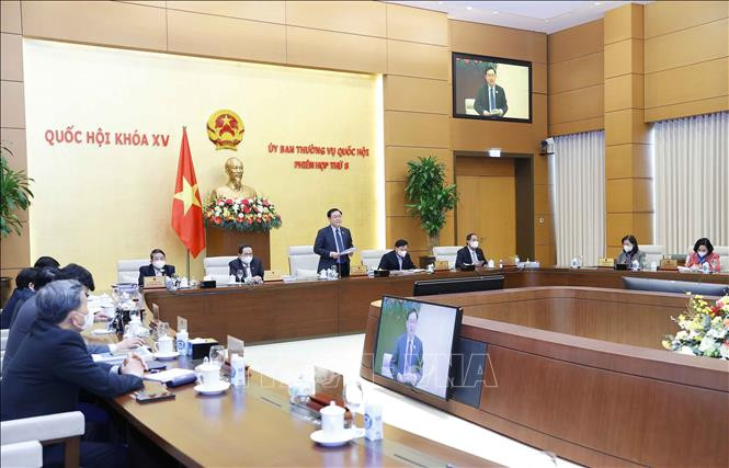 Chủ tịch Quốc hội Vương Đình Huệ phát biểu. Ảnh: Doãn Tấn - TTXVN 