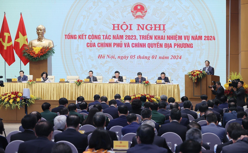 Thủ tướng Phạm Minh Chính phát biểu khai mạc hội nghị. Ảnh: Dương Giang-TTXVN