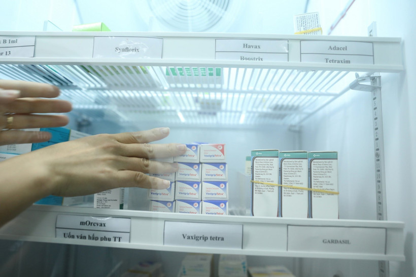 Vaccine phòng cúm được bảo quản ở nhiệt độ phù hợp trước khi tiêm chủng. Ảnh: Minh Quyết - TTXVN 