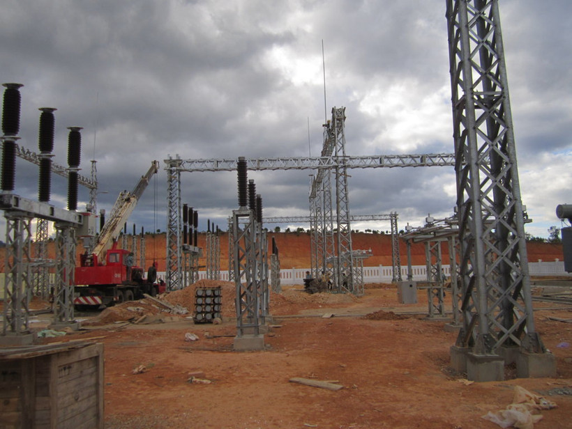 Xây dựng trạm biến áp 110kV. Ảnh:cpc.vn 