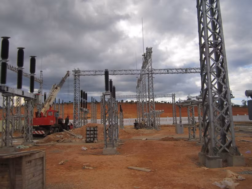 Xây dựng trạm biến áp 110kV. Ảnh:cpc.vn 