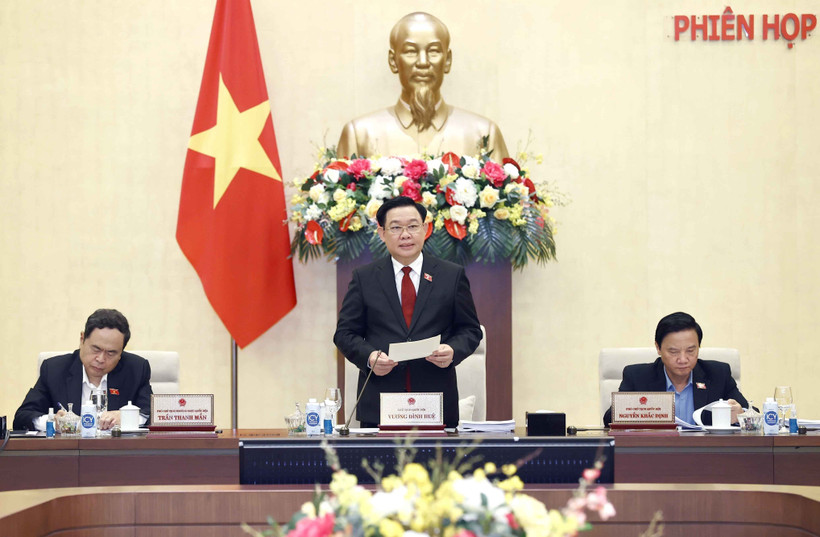Chủ tịch Quốc hội Vương Đình Huệ phát biểu khai mạc. Ảnh: Doãn Tấn - TTXVN 