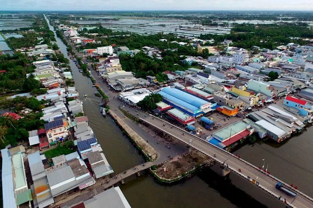 Một góc thị trấn Vĩnh Thuận (huyện Vĩnh Thuận, Kiên Giang). Ảnh: An Hiếu