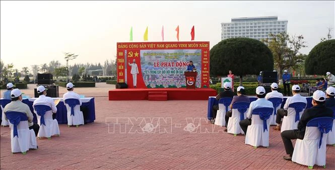 Quang cảnh lễ phát động Tết trồng cây “Đời đời nhớ ơn Bác Hồ” Xuân Tân Sửu tại Ninh Thuận. Ảnh: Nguyễn Thành – TTXVN