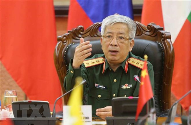 Thượng tướng Nguyễn Chí Vịnh dẫn đầu đoàn đại biểu quốc phòng Việt Nam tham dự Hội nghị Thứ trưởng Quốc phòng ASEAN-Nhật Bản 10. Ảnh: Dương Giang - TTXVN