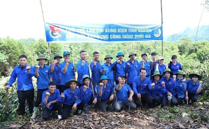 Những gương mặt trẻ đầu tiên lên tới đỉnh đồi, thể hiện quyết tâm thực hiện mọi nhiệm vụ được giao nhằm góp phần bảo đảm tiến độ Dự án đường dây 500kV Lào Cai - Vĩnh Yên. Ảnh: TTXVN phát Những gương mặt trẻ đầu tiên lên tới đỉnh đồi, thể hiện quyết tâm thực hiện mọi nhiệm vụ được giao nhằm góp phần bảo đảm tiến độ Dự án đường dây 500kV Lào Cai - Vĩnh Yên. Ảnh: TTXVN phát