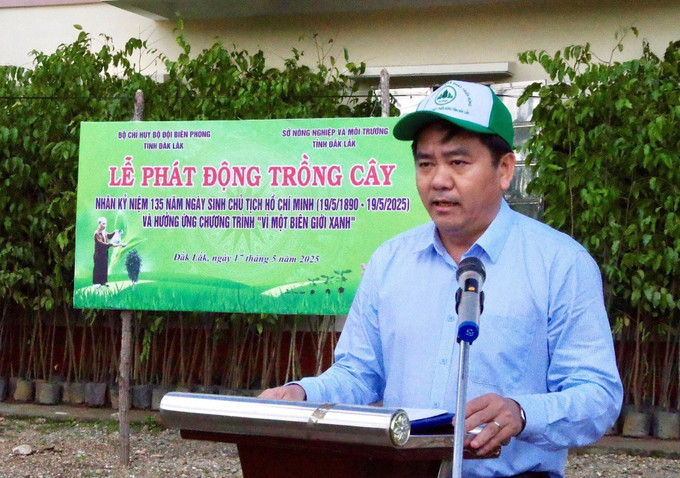 Giám đốc Sở Nông nghiệp và Môi trường tỉnh Đắk Lắk Nguyễn Minh Huấn phát biểu tại Lễ phát động. Ảnh: TTXVN Phát Giám đốc Sở Nông nghiệp và Môi trường tỉnh Đắk Lắk Nguyễn Minh Huấn phát biểu tại Lễ phát động. Ảnh: TTXVN Phát
