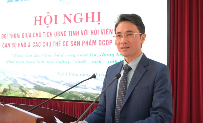 Phó Chủ tịch UBND tỉnh Lai Châu Hà Trọng Hải phát biểu kết luận Hội nghị.