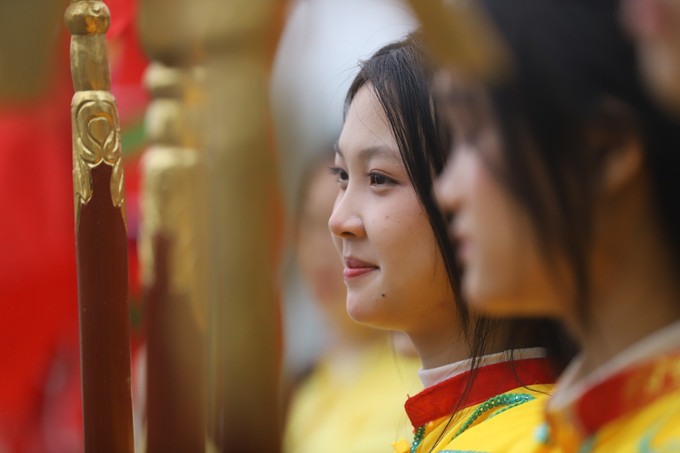 Vẻ đẹp của thiếu nữ dân tộc Mường tại Lễ hội. Ảnh:Trọng Đạt/TTXVN