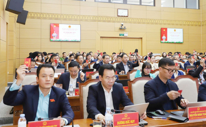 Đại biểu thông qua nghị quyết tại kỳ họp. Ảnh: TTXVN phát