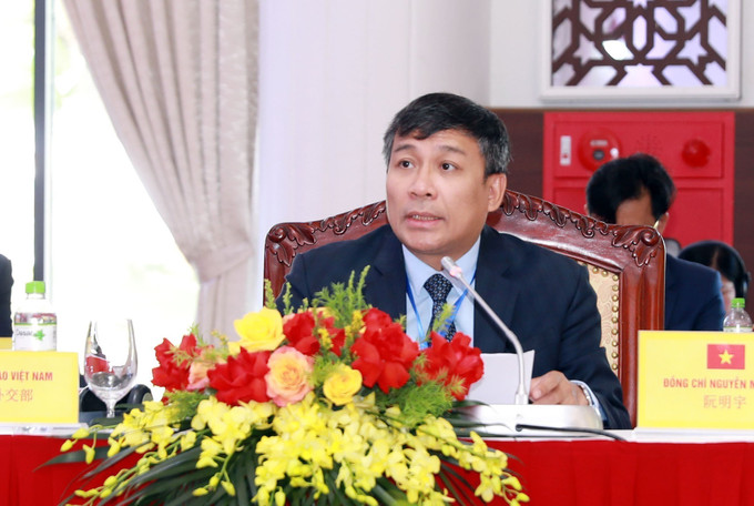 Thứ trưởng Thường trực Bộ Ngoại giao Nguyễn Minh Vũ phát biểu. Ảnh: Quý Trung/TTXVN Thứ trưởng Thường trực Bộ Ngoại giao Nguyễn Minh Vũ phát biểu. Ảnh: Quý Trung/TTXVN