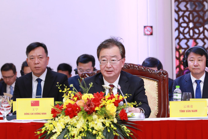 Bí thư Tỉnh ủy Vân Nam (Trung Quốc) Vương Ninh phát biểu. Ảnh: Quý Trung/TTXVN Bí thư Tỉnh ủy Vân Nam (Trung Quốc) Vương Ninh phát biểu. Ảnh: Quý Trung/TTXVN