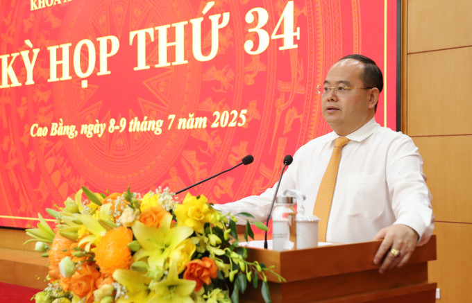 Bí thư Tỉnh ủy Cao Bằng Quản Minh Cường phát biểu. cao-bang-08072025-01.jpg