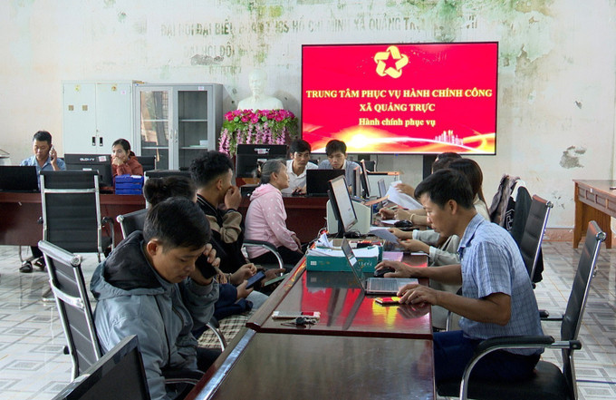 Trung tâm hành chính công xã Quảng Trực vận hành thông suốt, đảm bảo công việc thông suốt, không gián đoạn. Ảnh: TTXVN phát lam-dong-2-cap-04072025-01.jpg