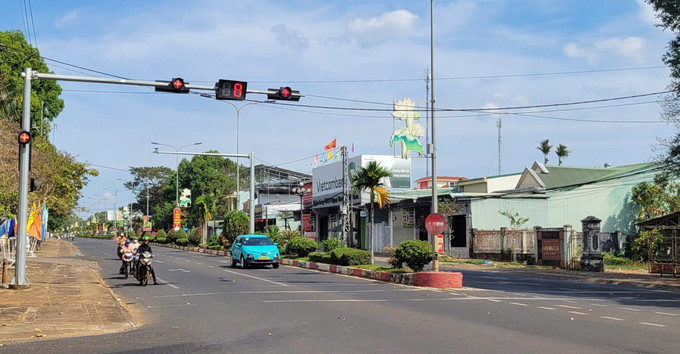 Hệ thống camera phạt nguội được lắp đặt tại nút giao thông Hùng Vương và Trần Phú trên địa bàn xã Ia Grai, tỉnh Gia Lai.