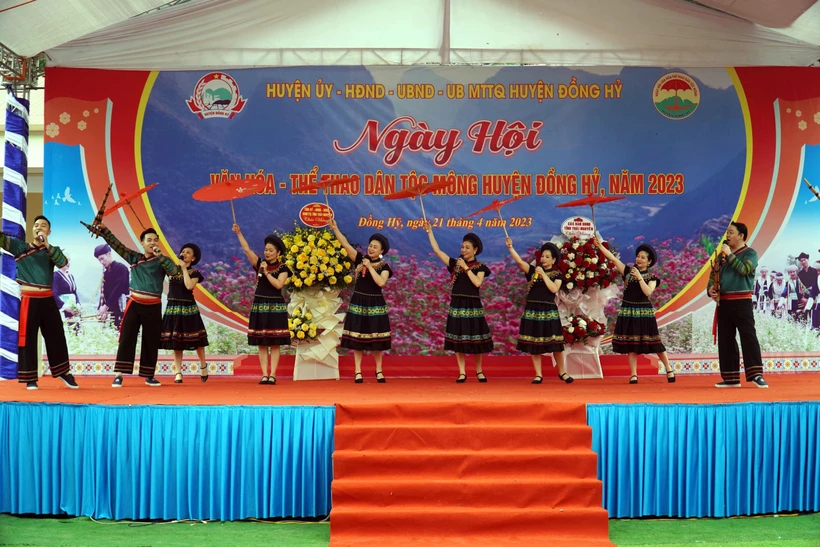 Biểu diễn văn nghệ tại Ngày hội. Ảnh: Thu Hằng – TTXVN