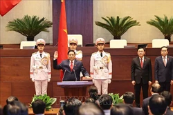 Thủ tướng Chính phủ Phạm Minh Chính tuyên thệ nhậm chức trước Quốc hội, đồng bào và cử tri cả nước. Ảnh: Trí Dũng - TTXVN