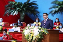 Thủ tướng Phạm Minh Chính phát biểu chúc mừng Đại hội. Ảnh: Dương Giang-TTXVN 