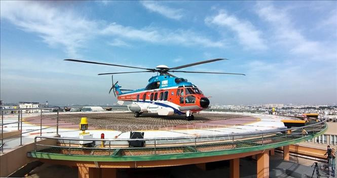 Sân bay trực thăng của Bệnh viện Quân y 175 tại Thành phố Hồ Chí Minh. Ảnh: Thanh Vũ - TTXVN Đưa vào sử dụng sân bay trực thăng Bệnh viện Quân y 175 tại Thành phố Hồ Chí Minh ảnh 5