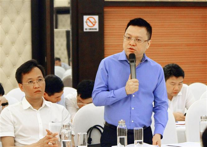Đồng chí Lê Quốc Minh, Ủy viên Trung ương Đảng, Ủy viên Ban Chấp hành Đảng bộ Khối các cơ quan Trung ương, Bí thư Đảng ủy, Phó Tổng Giám đốc TTXVN phát biểu tại hội nghị. Ảnh: Tá Chuyên - TTXVN Tập trung chỉ đạo thực hiện kế hoạch triển khai "Năm tăng cường công tác quản lý đảng viên" ảnh 5