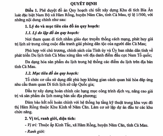Cà Mau quy hoạch Khu di tích Bia Ấn loát đặc biệt Nam Bộ trở thành điểm tham quan du lịch ảnh 2