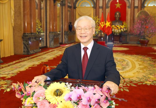 Tổng Bí thư, Chủ tịch nước Nguyễn Phú Trọng. Ảnh: Trí Dũng – TTXVN Lời chúc Tết Xuân Tân Sửu 2021 của Tổng Bí thư, Chủ tịch nước Nguyễn Phú Trọng ảnh 1
