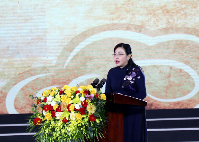 Bí thư Tỉnh uỷ Thái Nguyên Nguyễn Thanh Hải phát biểu tại buổi lễ. Ảnh: Quân Trang - TTXVN Lễ tưởng niệm 50 năm Ngày hy sinh của 60 liệt sĩ thanh niên xung phong Đại đội 915 ảnh 2