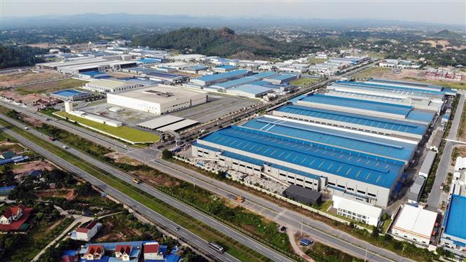 Khu công nghiệp Điềm Thụy (Thái Nguyên) đã đạt tỷ lệ lấp đầy 100%. Ảnh: Danh Lam - TTXVN Thái Nguyên phấn đấu trở thành trung tâm kinh tế công nghiệp hiện đại của khu vực phía Bắc ảnh 3