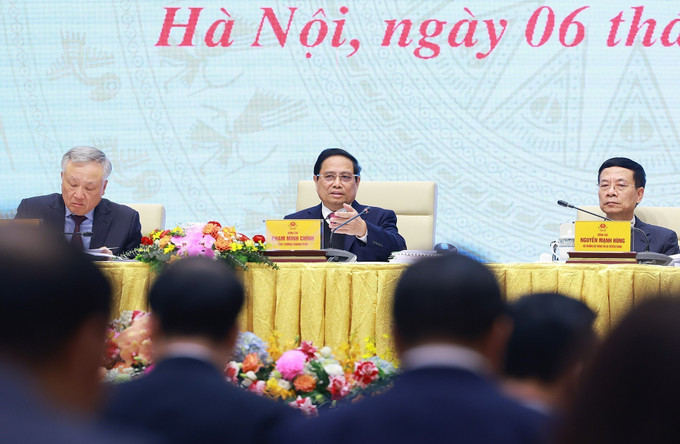 Thủ tướng Phạm Minh Chính chủ trì Phiên họp tổng kết hoạt động của Ủy ban Quốc gia về chuyển đổi số và Đề án 06. Ảnh: Dương Giang-TTXVN potal-thu-tuong-chu-tri-phien-hop-tong-ket-hoat-dong-cua-uy-ban-quoc-gia-ve-chuyen-doi-so-va-de-an-06-7843253.jpg