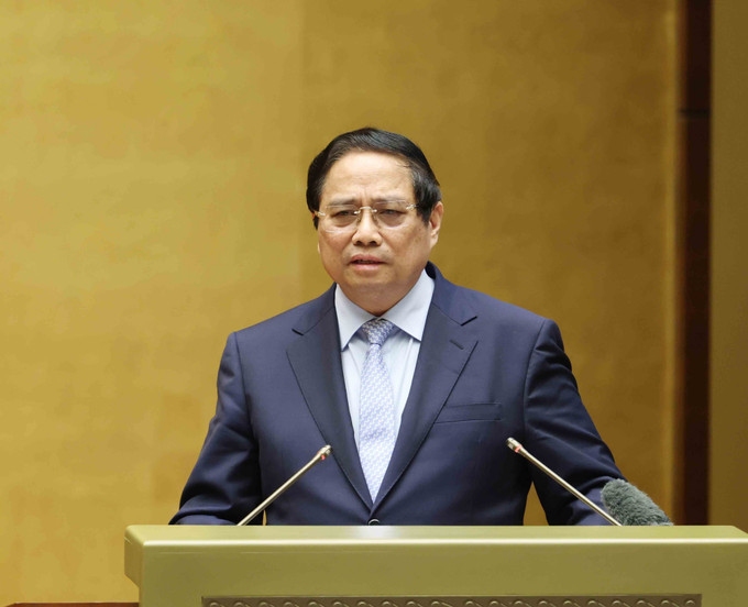 Thủ tướng Phạm Minh Chính trình bày Chuyên đề tại hội nghị. Ảnh: Phương Hoa - TTXVN potal-hoi-nghi-quan-triet-trien-khai-nghi-quyet-hoi-nghi-lan-thu-11-trung-uong-dang-khoa-xiii-7974884.jpg