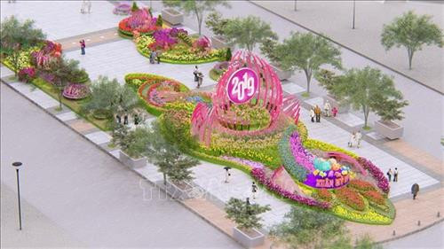 Một góc phối cảnh Đường hoa Nguyễn Huệ 2019. Ảnh: TTXVN phát Một góc phối cảnh Đường hoa Nguyễn Huệ 2019. Ảnh: TTXVN phát