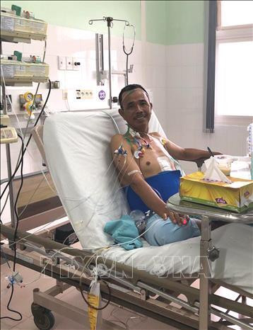 Bệnh nhân được chăm sóc sau ghép tạng tại Bệnh viện Trung ương Huế. Ảnh: Mai Trang - TTXVN