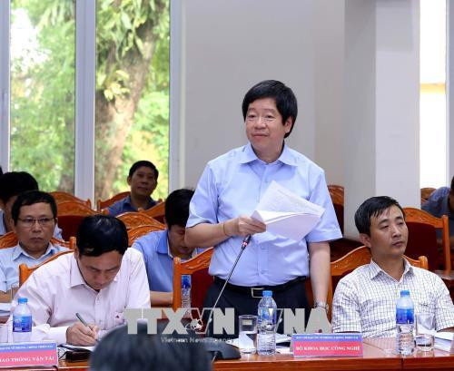 Thứ trưởng Bộ Khoa học và Công nghệ Trần Quốc Khánh phát biểu tại Hội nghị. Ảnh: Vũ Sinh - TTXVN Thứ trưởng Bộ Khoa học và Công nghệ Trần Quốc Khánh phát biểu tại Hội nghị. Ảnh: Vũ Sinh - TTXVN